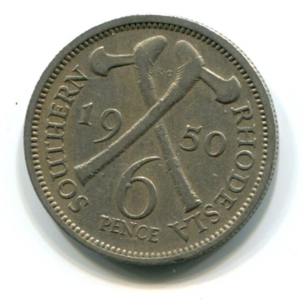 1950 Southern Rhodesia 6p Coin (b662-10)